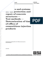BS en 14117 (2004) Products and Systems For The Protection and Repair of Concrete Structures - Test Methods - Determination of Time of Efflux of Cementitious Injection Products