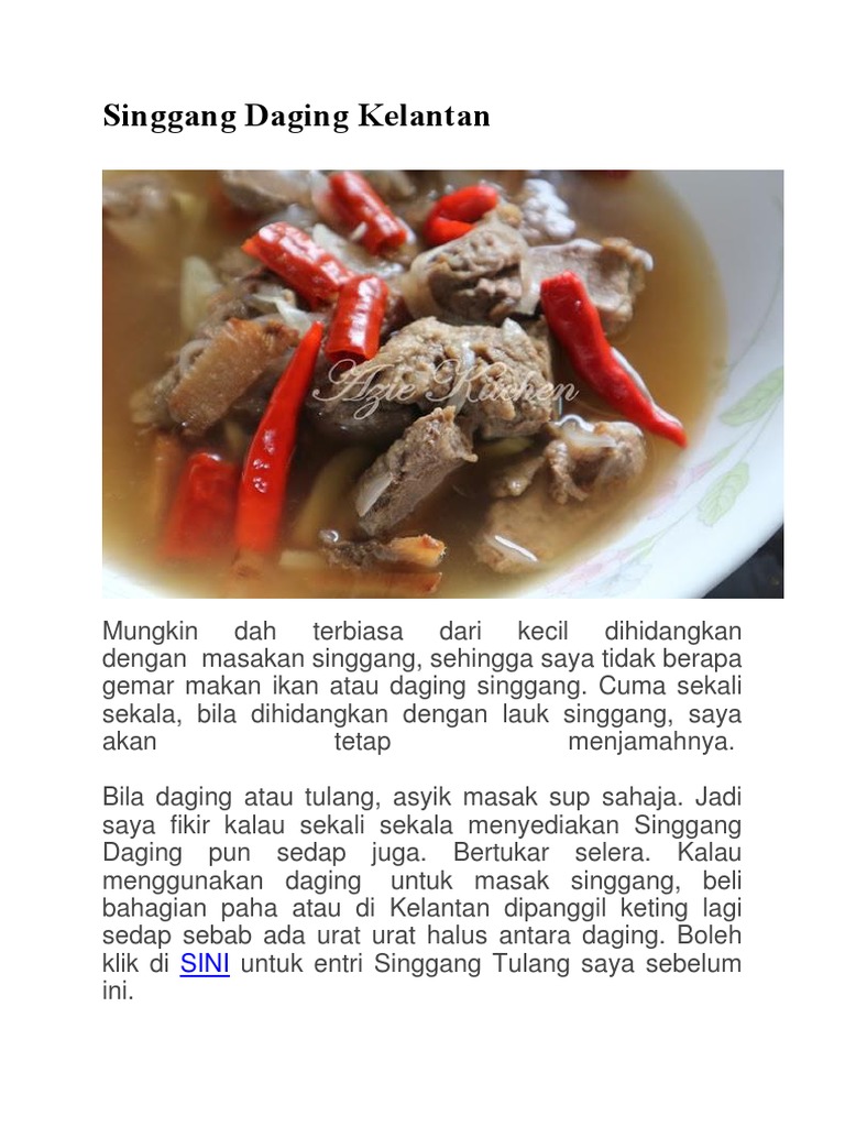 Singgang Daging Kelantan Sedap Pdf