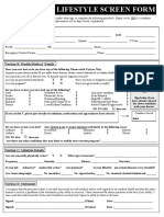 Health and Lifestyle Screen Form: Section A: Personal Details