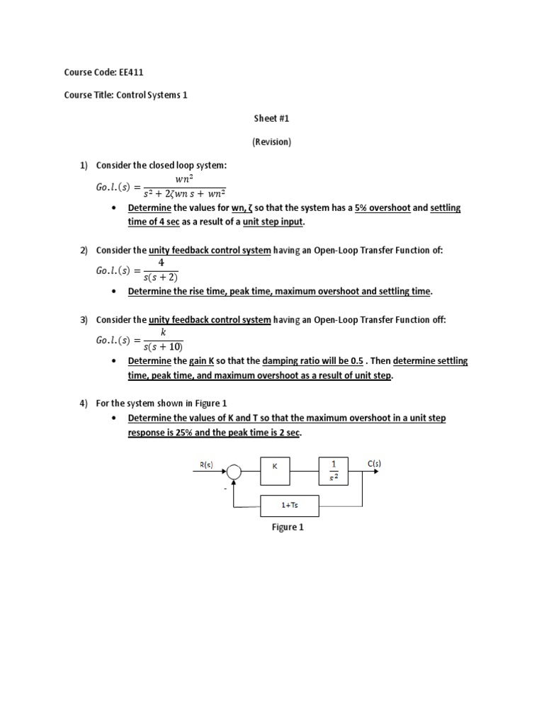 Time of 4 Sec As A Result of A Unit Step Input | PDF | Control Theory ...