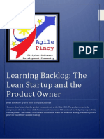 The Lean Startup and The Product Owner - Learning Backlog
