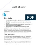 Mental Health of Older Adults: Facts, Risks & WHO Response