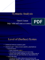 Syntactic Analysis: Daniel Zeman