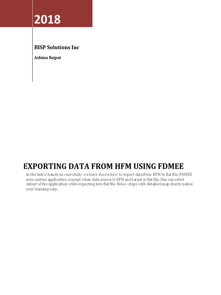 Exporting HFM Data via FDMEE Guide | PDF | Icon (Computing ...