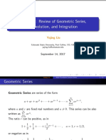 Lecture 1: Review of Geometric Series, Convolution, and Integration