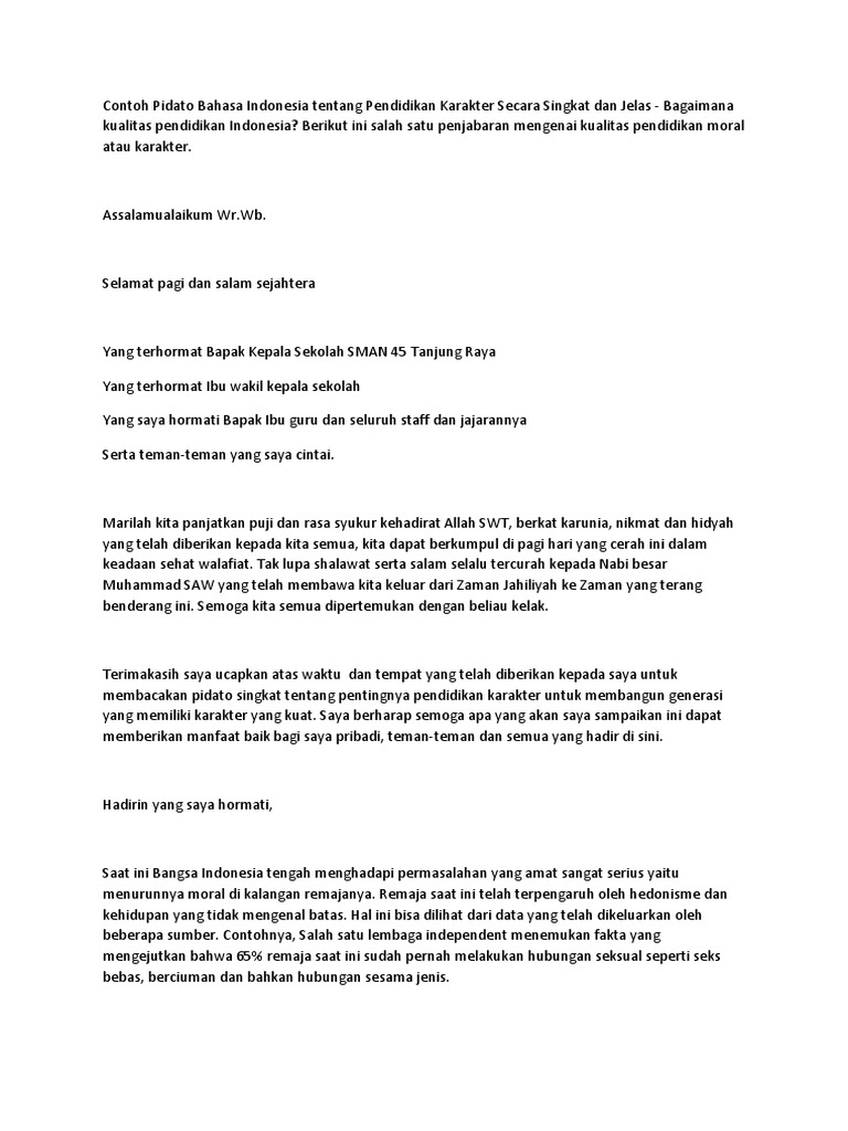 Contoh Teks Pidato Bahasa Indonesia Tentang Pendidikan Kumpulan Referensi Teks Pidato