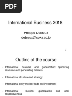 International Business 2018: Philippe Debroux Debroux@soka - Ac.jp