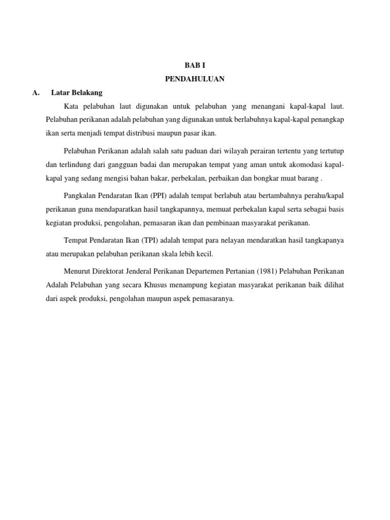 Makalah Pelabuhan Perikanan (Contoh)