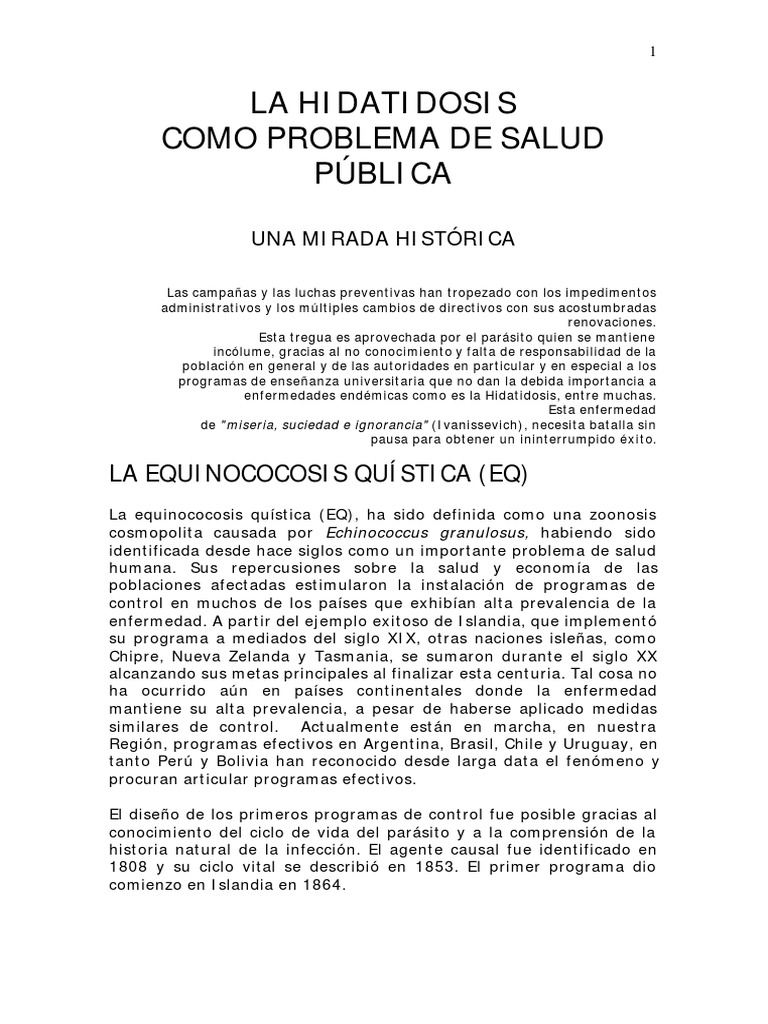 Una mirada histórica a la Hidatidosis como problema de salud pública, PDF, Península Ibérica