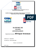 Rapport de Stage D Observation Geni Mecanique On Afrique Traveaux