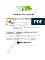 Studio67 - Live Restaurant Business Plan PDF