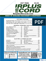 AUGUST 2018 Surplus Record Machinery & Equipment Directory