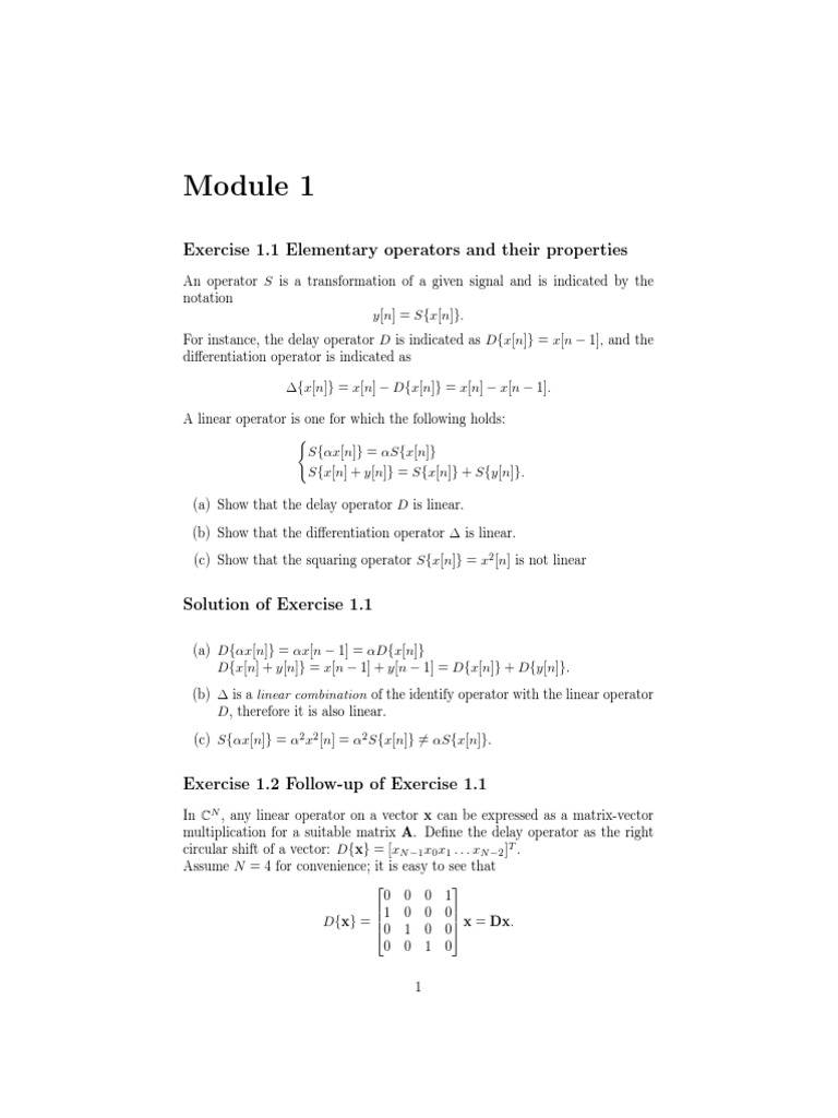 Linear Operators and Complex Numbers in Signals | PDF | Eigenvalues And ...