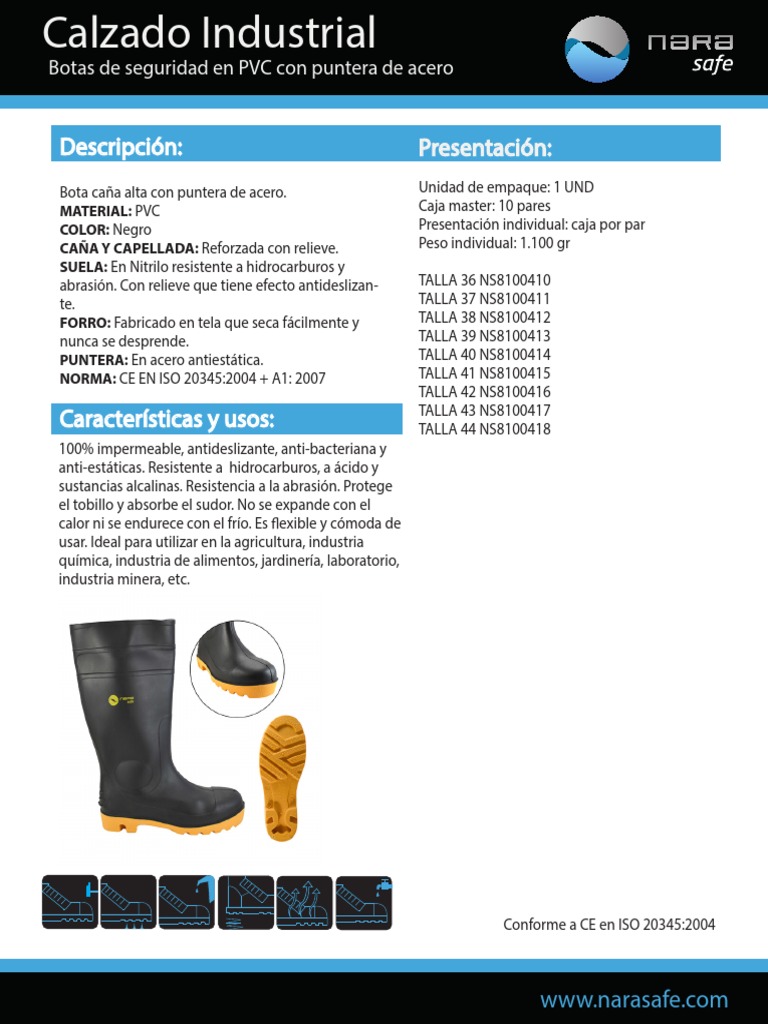 Calzado Industrial 10 Botas PVC | PDF