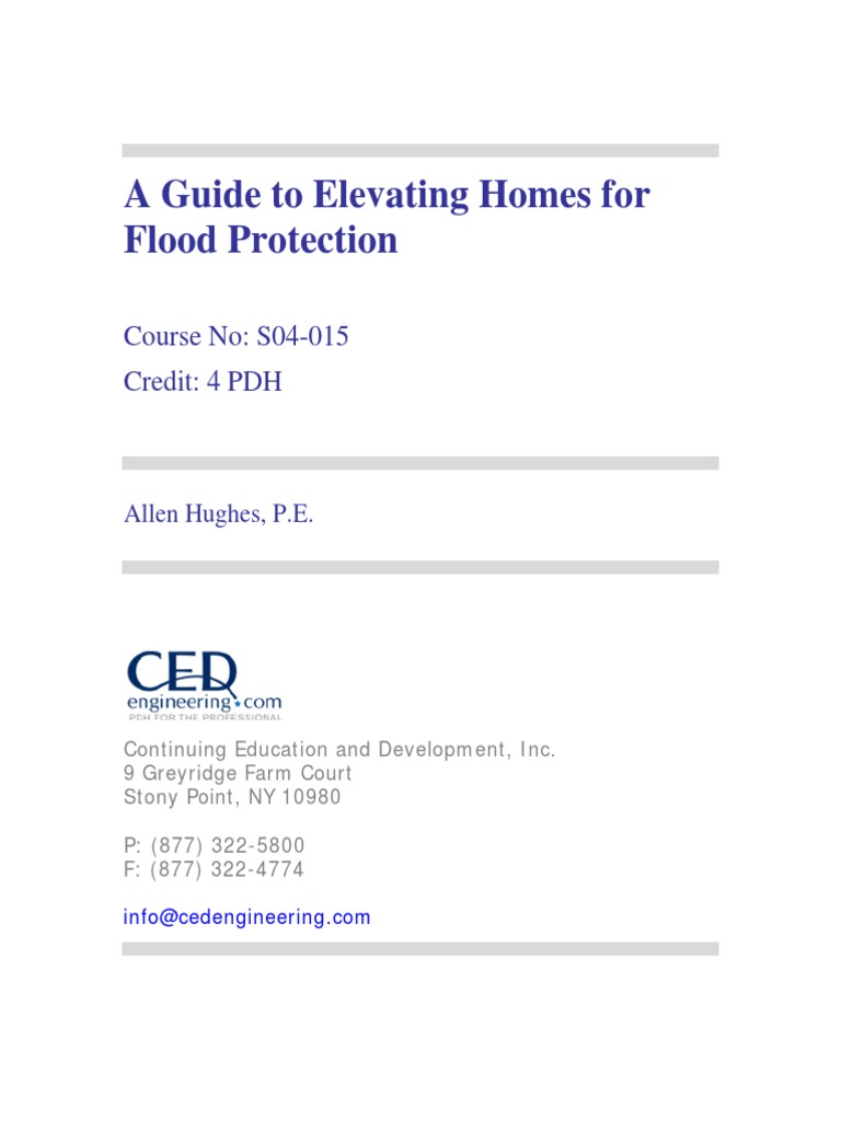 A Guide To Elevating Homes For Flood Protection Pdf Basement Snow