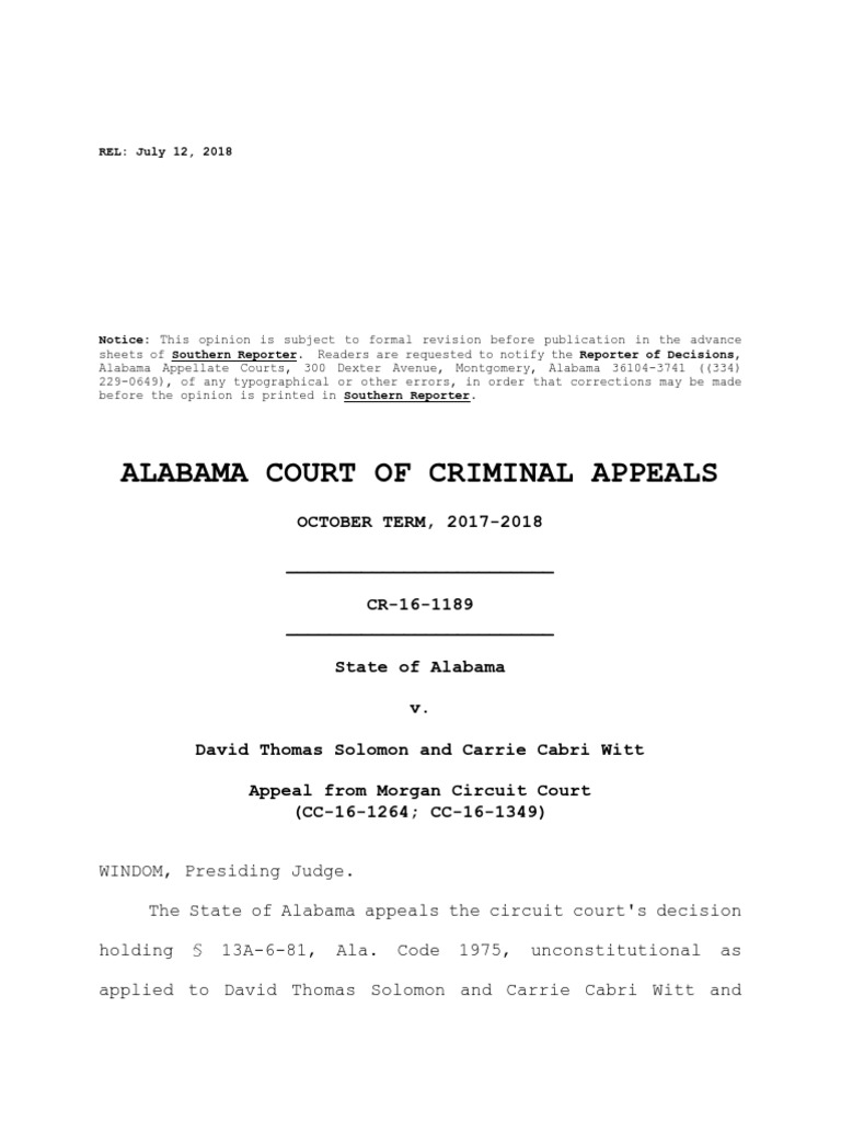 Appeals Court Rules On Alabama #39 s Teacher StudentLaw PDF