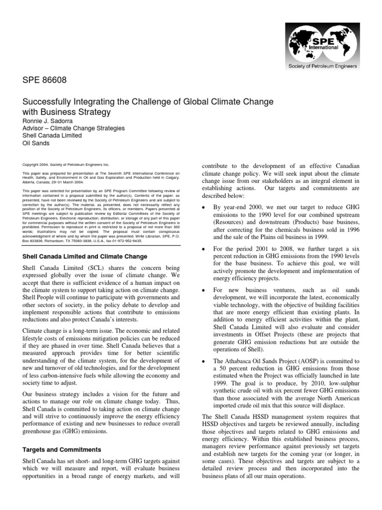 Successfully Integrating The Challenge of Global Climate Change | PDF ...