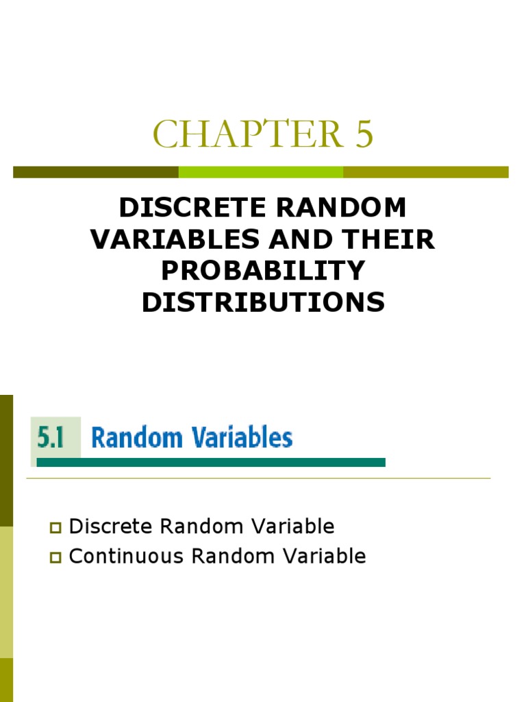 CH 05 | PDF | Random Variable | Probability Distribution