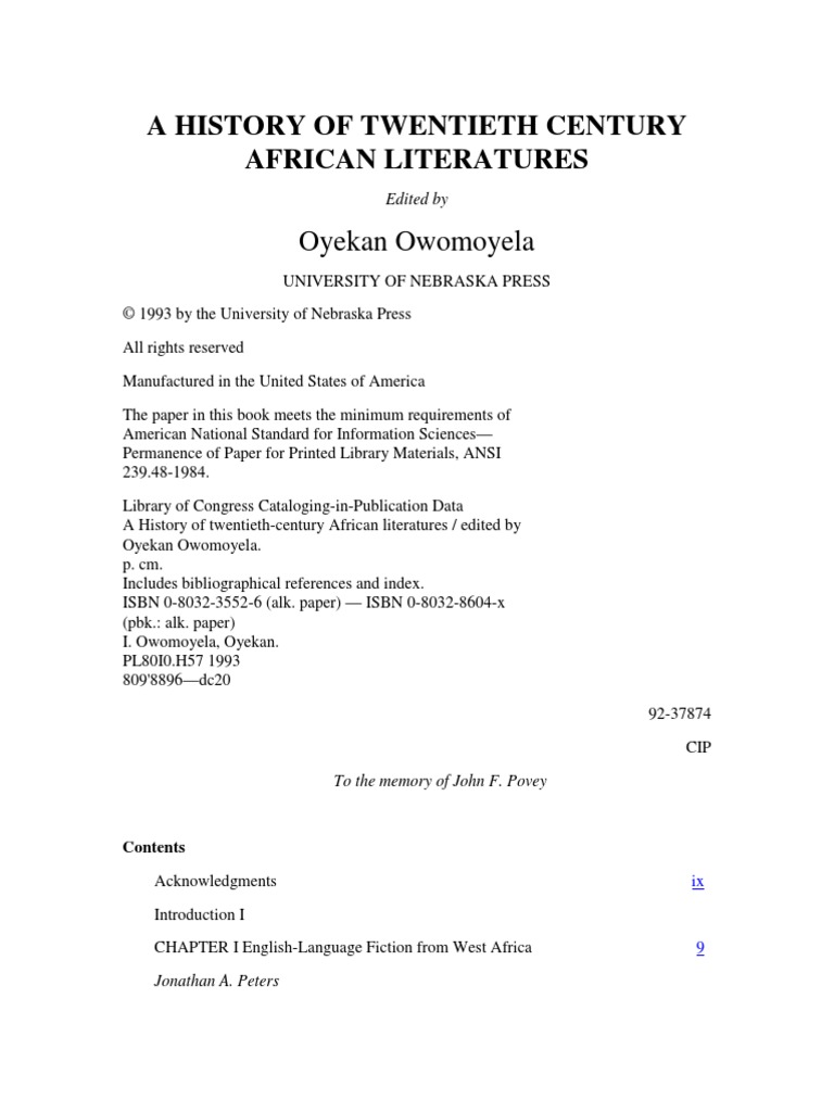 XXC AfricanLiteratures PDF PDF West
