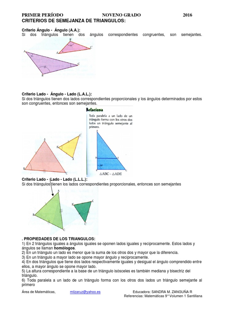 Criterios de Semejanza de Triangulos