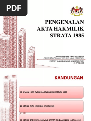 Pengenalan Akta Hakmilik Strata 1985 - InSTUN 25 April 2017  PDF