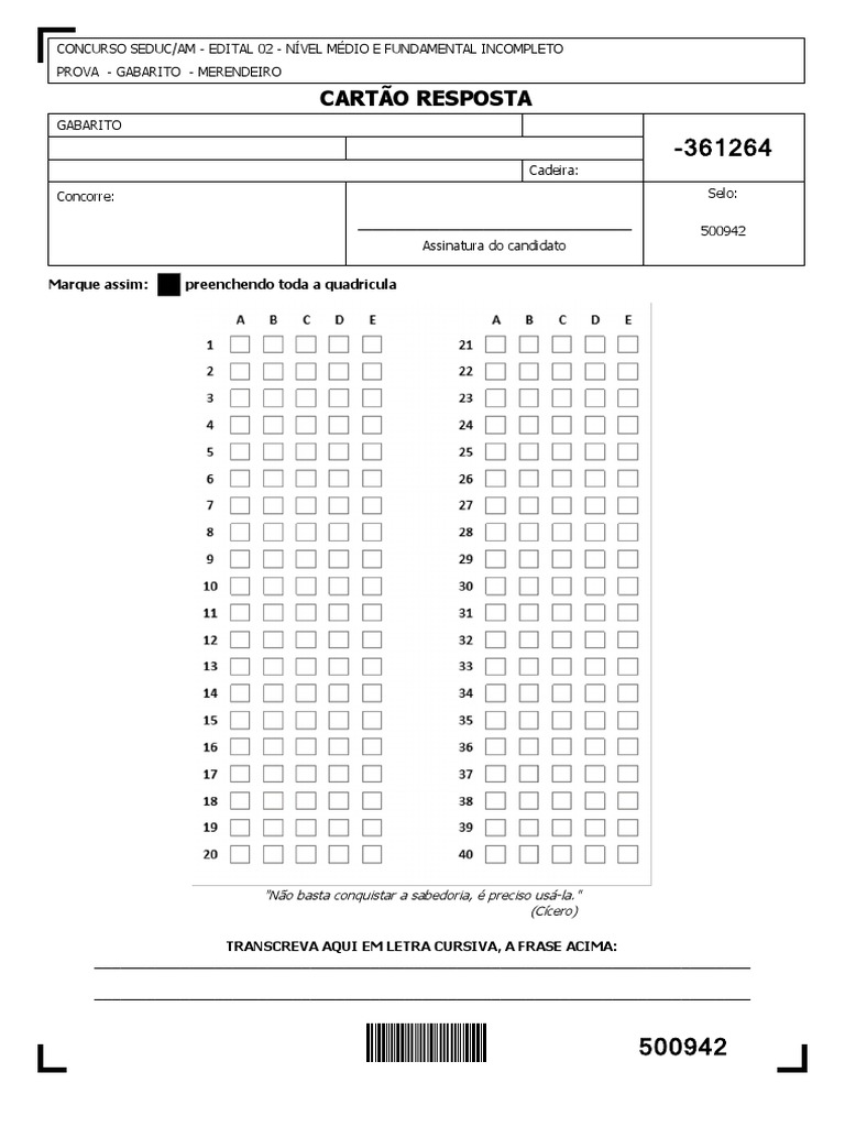 A Prova De Um Concurso Era Composta De 50 Questões