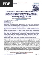 ANALYSIS OF FACTORS AFFECTING INTEREST IN USING INTERNET BANKING WITH TECHNOLOGY ACCEPTANCE MODEL (TAM)