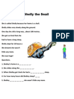 Shelly The Snail Reading Sheet