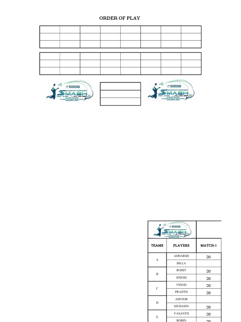 Order of Play | PDF