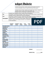 Webquest Budget Rubric