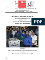 Preliminary Report On National Assembly Elections 2018-Kingdom of Cambodia