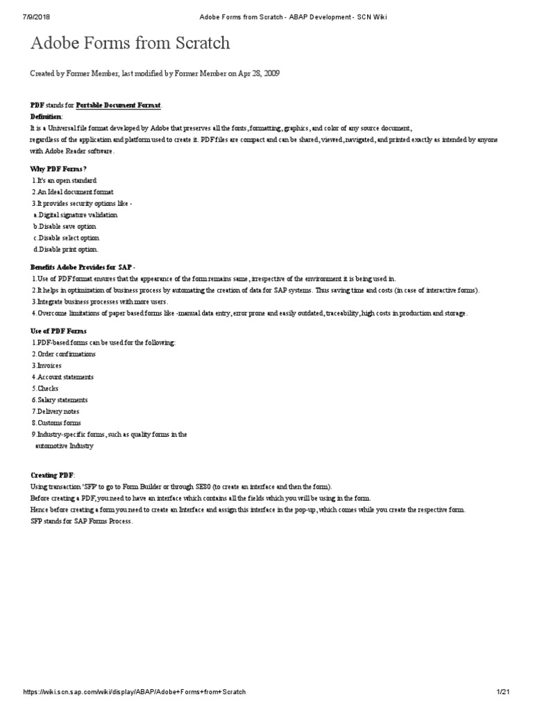 SAP Adobe Forms: Creation Guide | PDF | Page Layout | Interface (Computing)