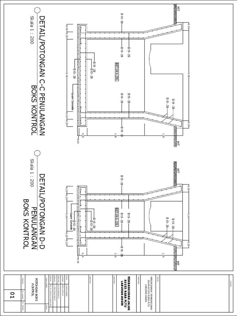 Detail Penulangan Box Control | PDF