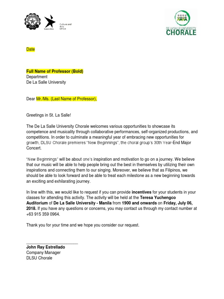 Incentive Letter Template PDF