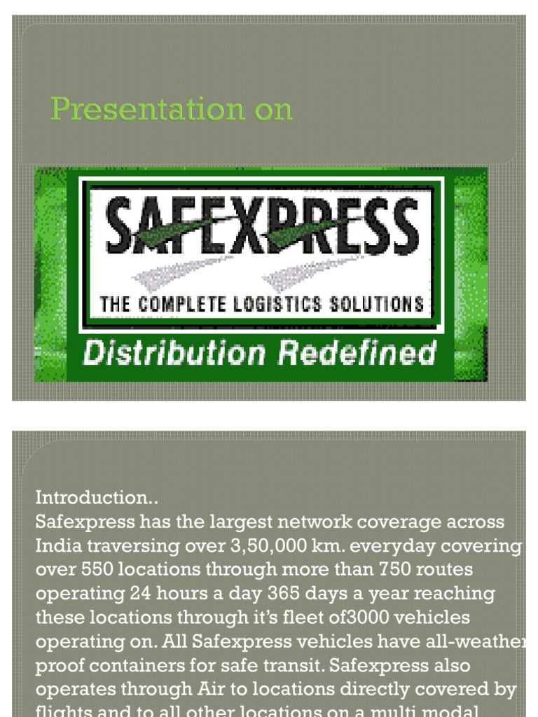 Presentation on Safexpress Airline Hub Cargo