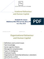 Organisational Behaviour and Human Capital: Elizabeth M. Ineson Bed (Hons) MSC PHD Cert Ed. (Dist.) Fih Finsttt