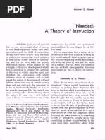 Needed: A Theory of Instruction: Jerome S. Bruner