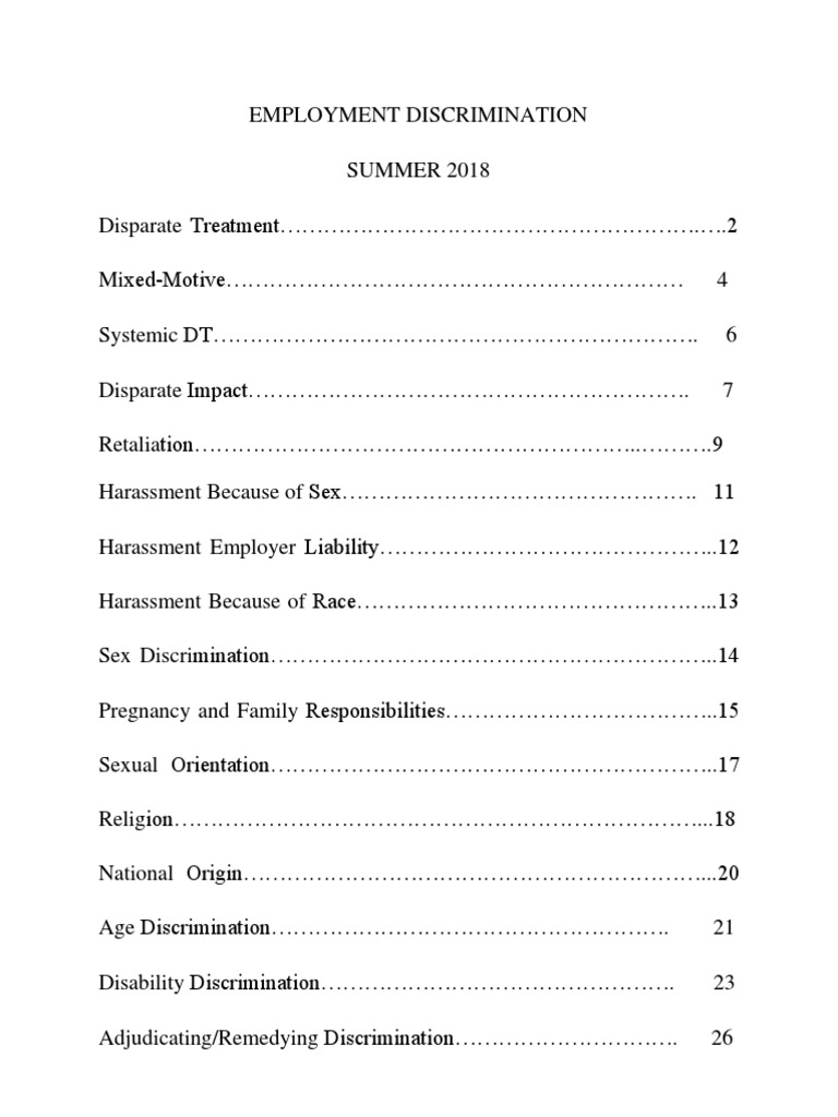 Understanding Employment Discrimination | PDF | Americans With ...