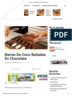 Barras de Coco Bañadas en Chocolate - Delicias