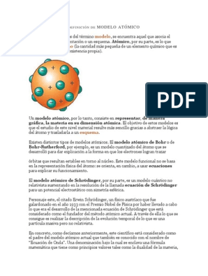 Definición de Modelo Atómico | PDF | Átomos | Núcleo atómico