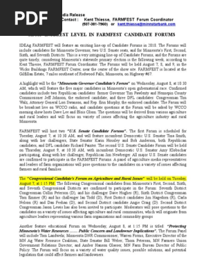 Farmfest Forum Media Release II (7!16!18)