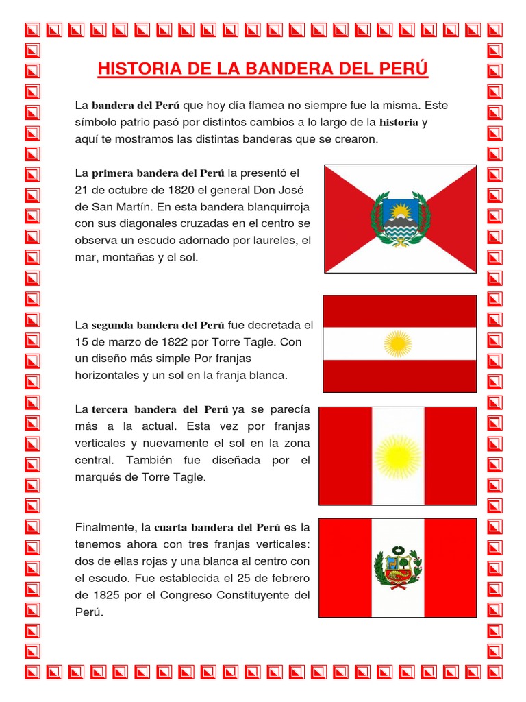 Historia de La Bandera Del Perú Símbolos nacionales Bandera
