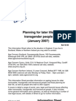 Planning For Later Life: Transgender People (January 2007) : Information Sheet