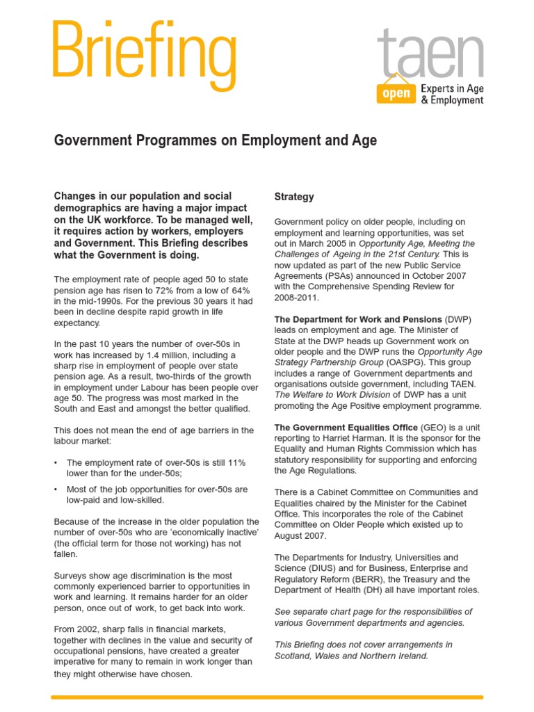 Government Programme | PDF | Employment | Welfare