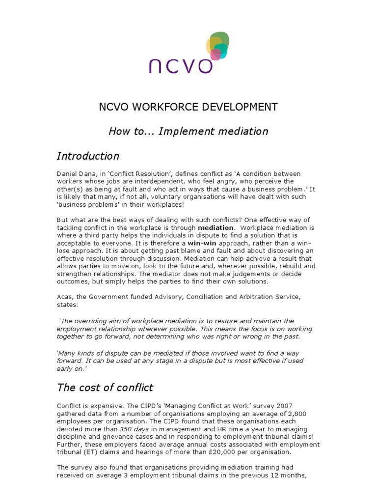 Effective Workplace Mediation Guide | PDF | Mediation | Conflict Resolution