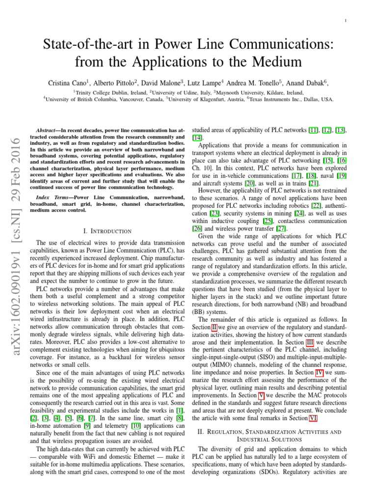 Power Line Communication Overview | PDF | Orthogonal Frequency Division ...