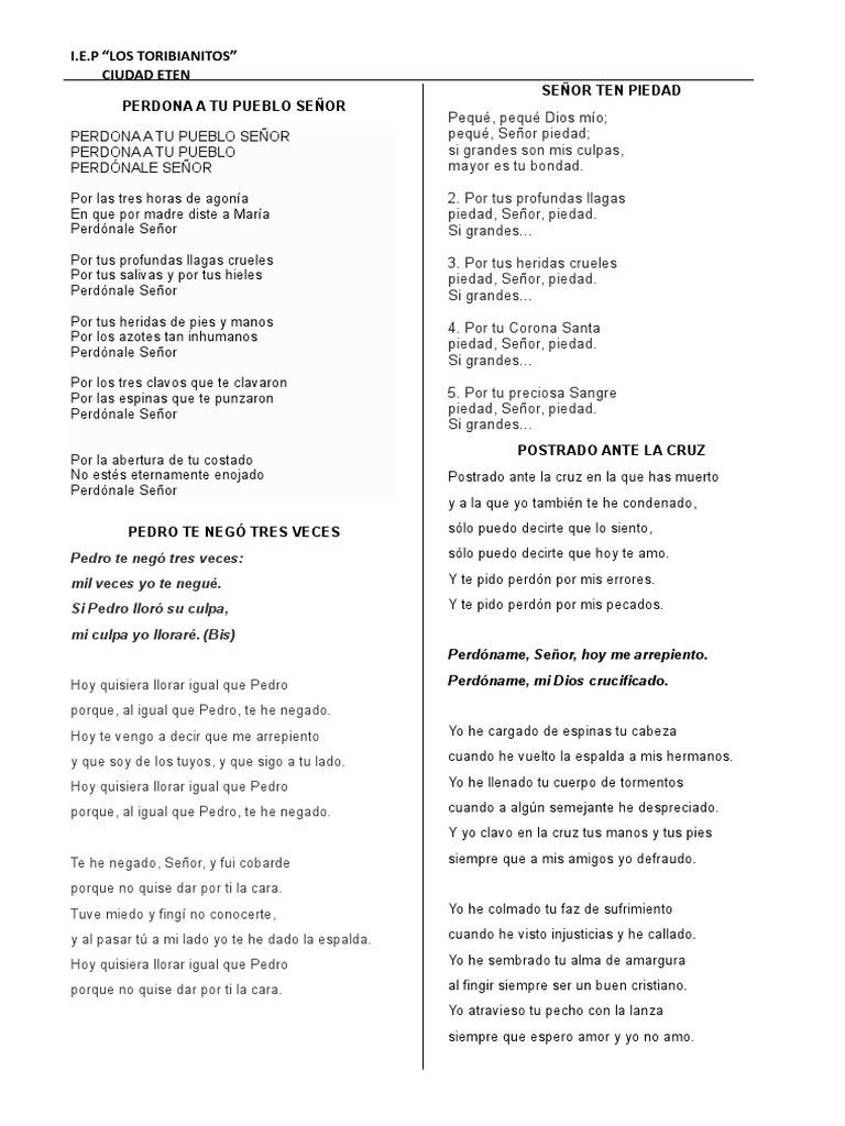 Canciones Cristianas | PDF | Perdón