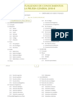 Temario actualizado de la prueba general 2018