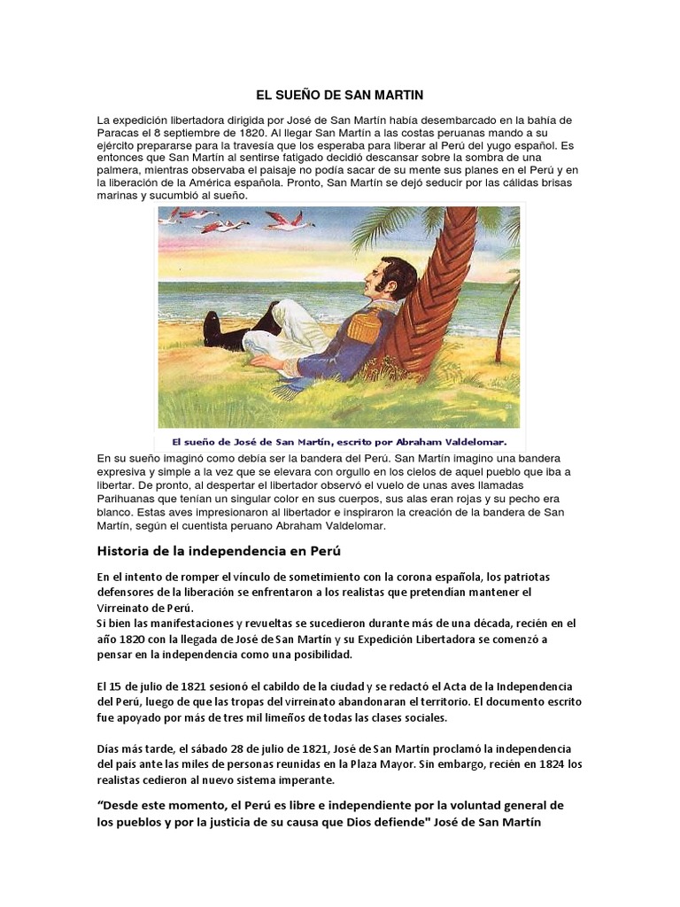 El sueño de San Martín y la independencia | PDF | Perú | Lima