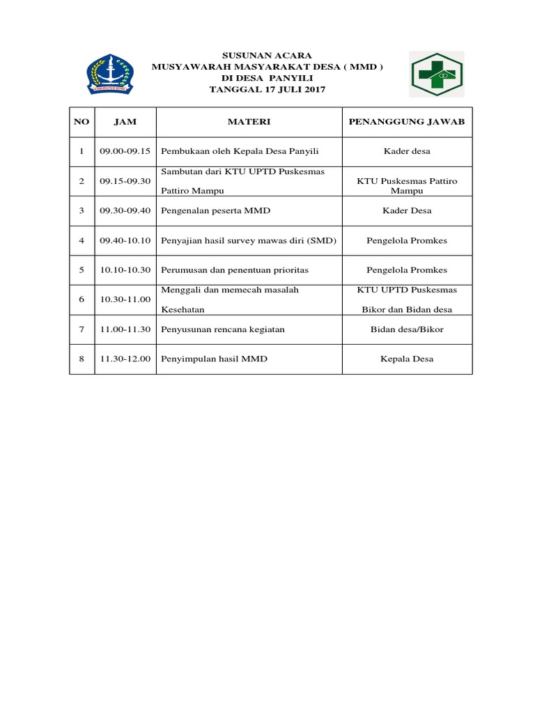 Conna Susunan Acara Mmd